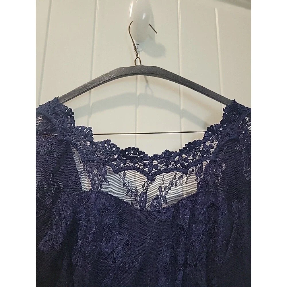 Rosewe Maxi Lace wide legged Navy Jumpsuit Size Sm No MFG Tag Wedding Special Oc